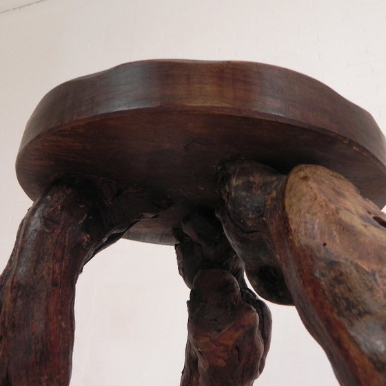 Image 1 of Ensemble de 3 tabourets de bar vintage en fibres végétales, années 1960