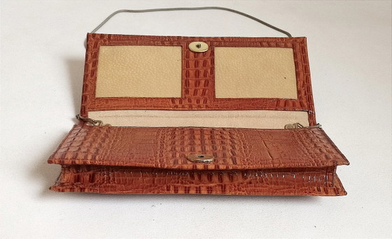 Borsa a mano vintage chic Pierre Cardin 26 x 12 x 3,6 cm, Borse, Pelle, Metallo, Marrone (foto 4 di 12)