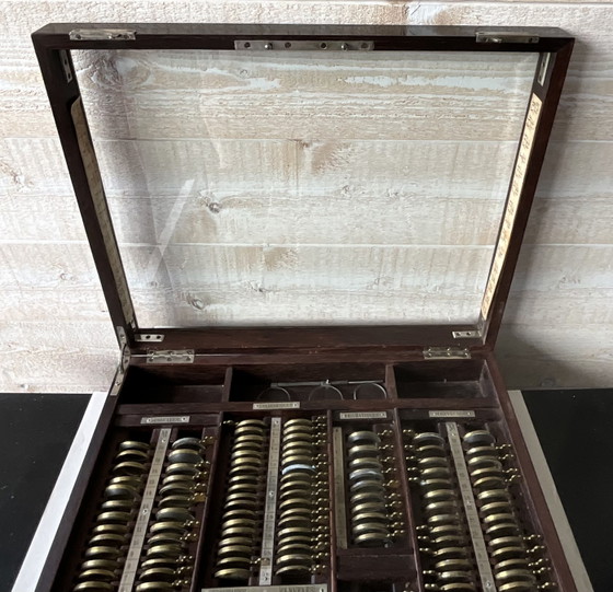 19th Century French Ophthalmology Trial Lens Set – 210 Lenses – Decorative Objects, Wood, Brass (photo 5 of 14)