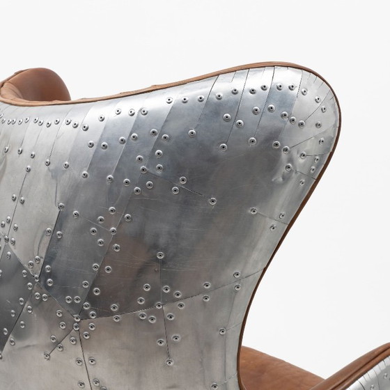 Image 1 of Fauteuil œuf Tomcat Aviator Mid-Century, cuir et métal, années 1970