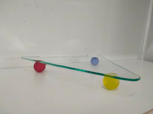 Glass Fruit Bowl Memphis Milano Style