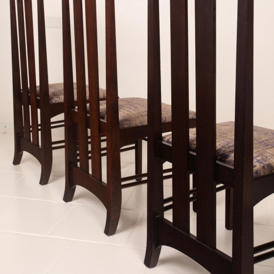 Charles Rennie Mackintosh Glasgow Style Ingram Low Chairs aus Eschenholz für Cassina – Esszimmerstühle, Wood (photo 17 of 20)