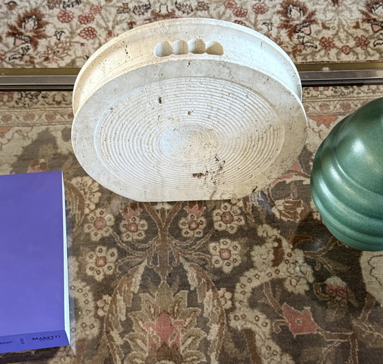 Image 1 of Jarrón solifleur de travertino moderno de mediados de siglo, Cerri Nestore, Italia, 1970