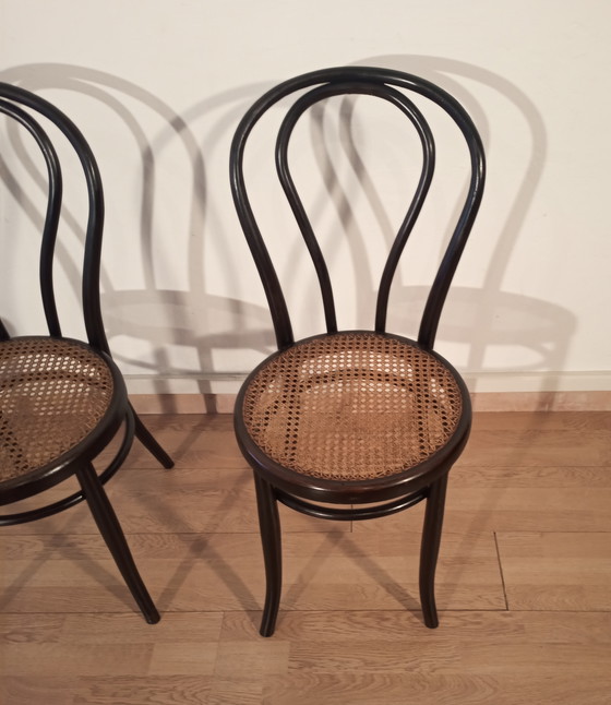 Image 1 of Chaises de salle à manger en hêtre courbé dans le style de Thonet, Italie, ensemble de 4