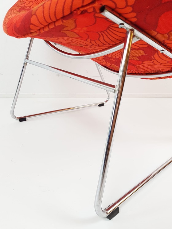 Image 1 of Vintage Rudolf Wolf fauteuil nieuw gestoffeerd wol bloemen Rohe