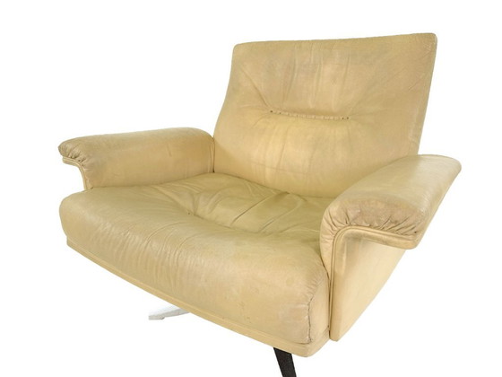 Image 1 of Poltrona vintage De Sede DS-35 in pelle anilina color crema – design svizzero anni '70