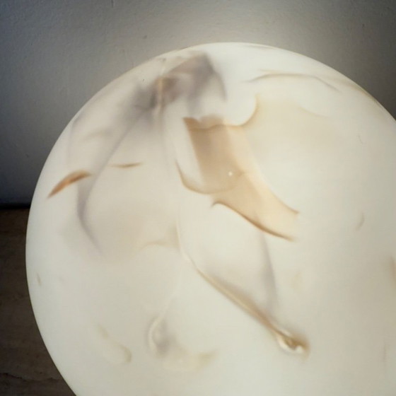 Image 1 of Vintage glass table lamp marble decor , 1970s 