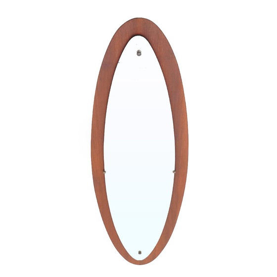 Image 1 of Oval teak wall mirror, 1960s
