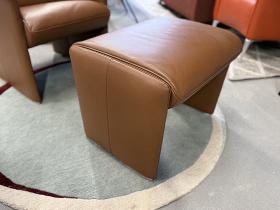 Image 1 of Jori Fauteuil Met Hocker Bruin Leer