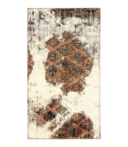 Tapis Oriental Noué à la Main Vintage Art Design Classique & Relief 125 x 70 cm Couleur Marron