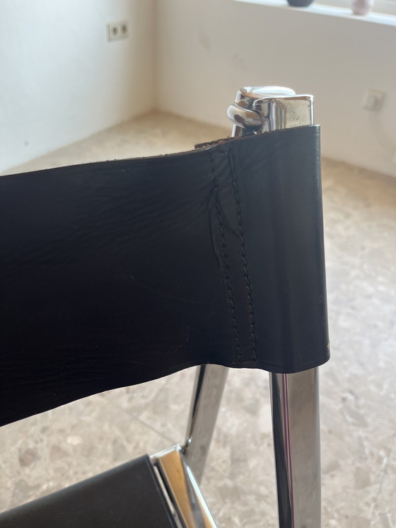 Image 1 of 2 originele "Arrben Tamara jaren 70" klapstoelen van chroomleer, gemaakt in Italië!