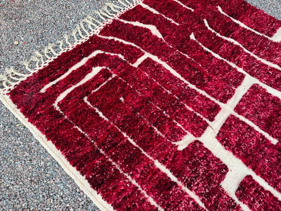 Alfombra Beni Ourain de 300 × 200 cm – Alfombra marroquí de lana hecha a mano con diseño geométrico en color (photo 2 of 6)