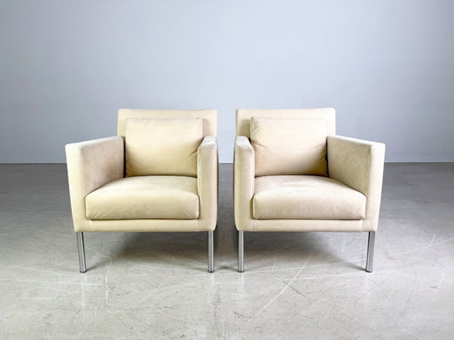 2x Original Walter Knoll armchair Jason 391 suede beige design