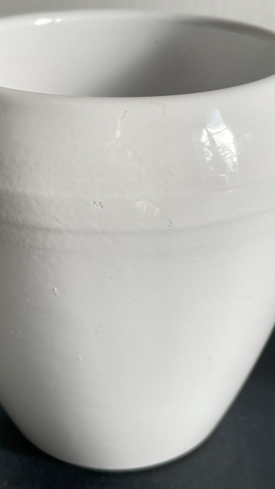 Image 1 of Pair of White Ceramic Candlesticks