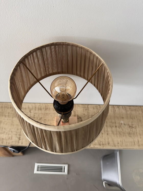 Image 1 of Vintage tafel lamp met onyx marmer