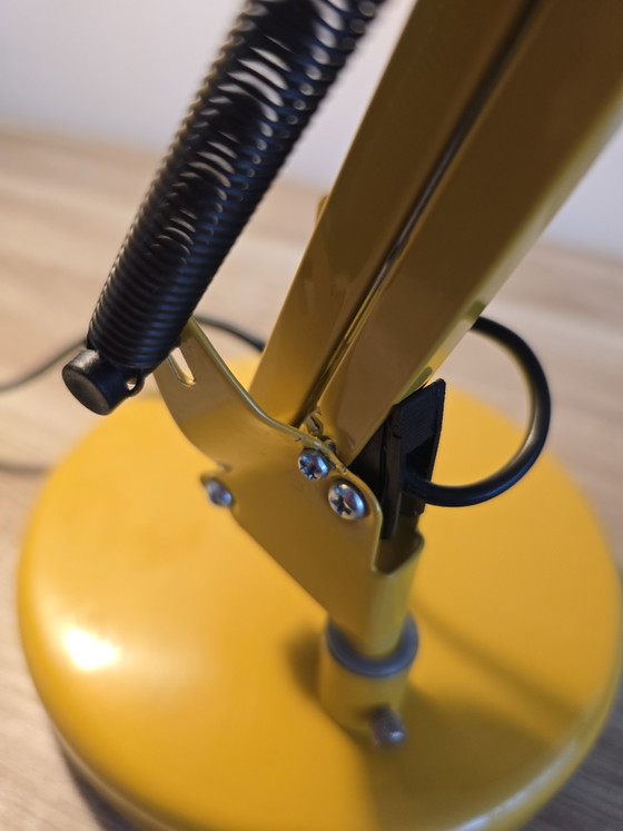 Image 1 of Authentic 1980s/90s Dutch Postmodern Mustard Yellow Architect’s Desk Lamp by Kenwell B.V. – Minimalist Industrial Icon