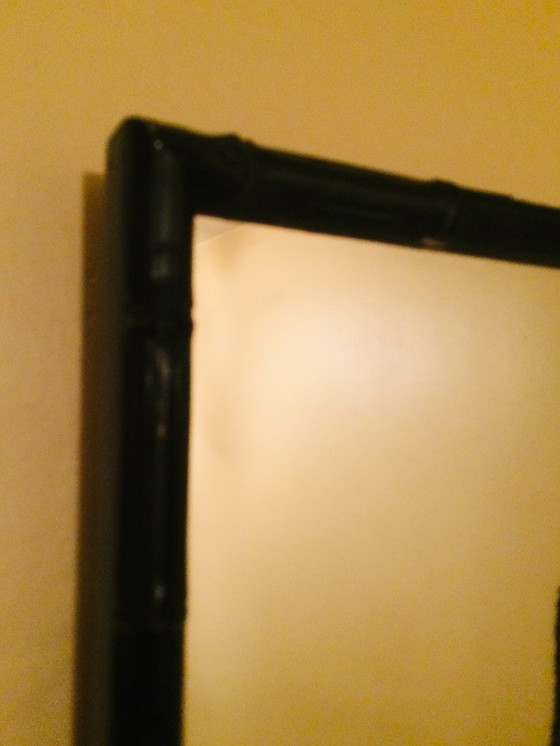 Image 1 of 80s Vintage ' Eend ' bamboe spiegel 