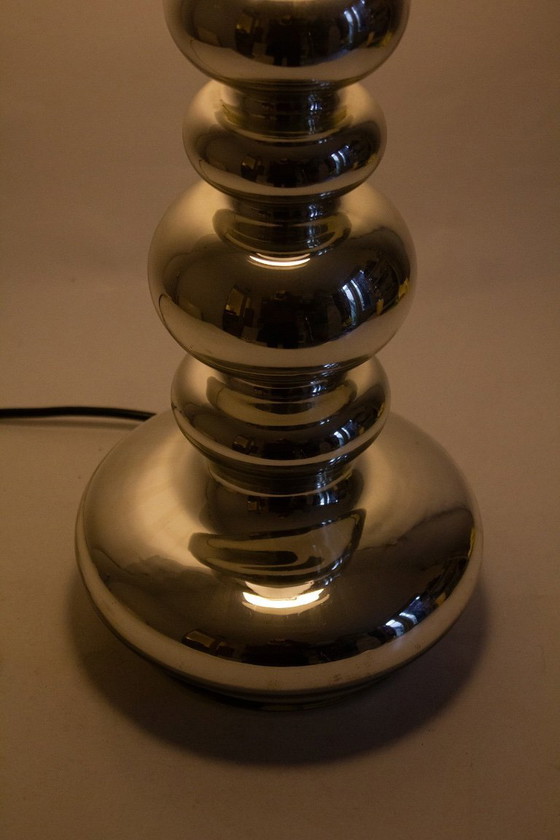 Image 1 of 70’s vintage glazen chrome Space Age tafellamp 