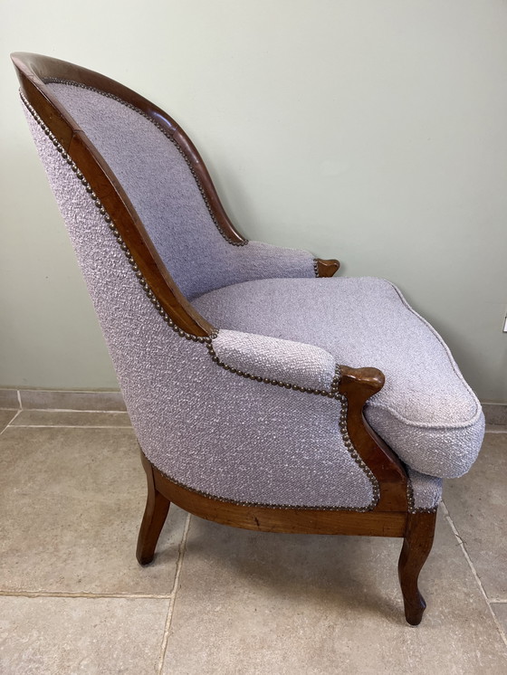 Image 1 of Lila Louis Philippe-stijl fauteuil