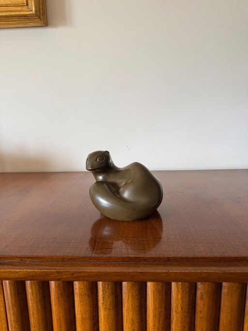 Mid-century bronze otter sculpture, Richard Fisher 1950
