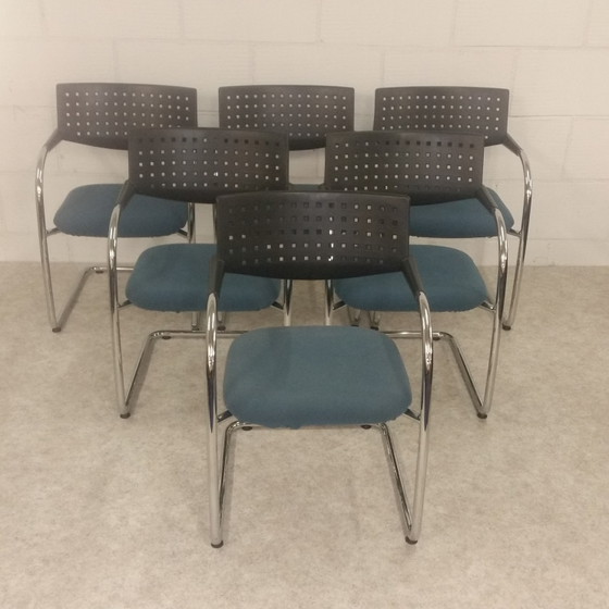 Set of 6 Vitra chairs "Vis-a-Vis" # Antonio Citterio – Dining chairs, Metal, Plastic (photo 6 of 9)