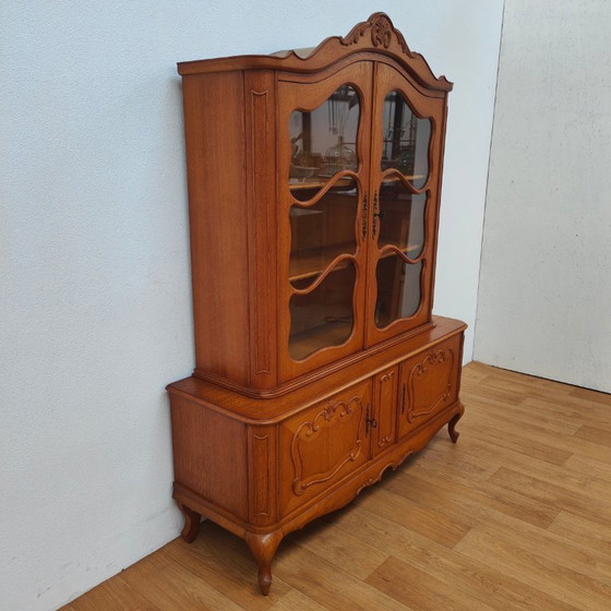 Image 1 of Vintage Queen Ann kast vitrinekast buffetkast servieskast