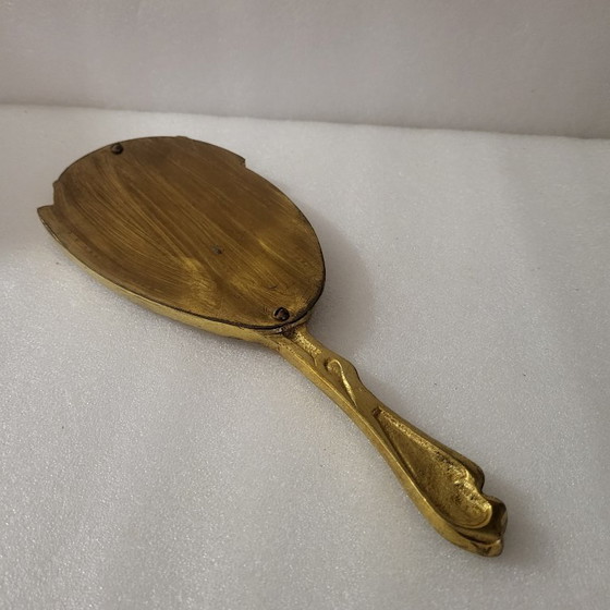 Image 1 of Espejo de mano Art Nouveau, bronce, alrededor de 1900