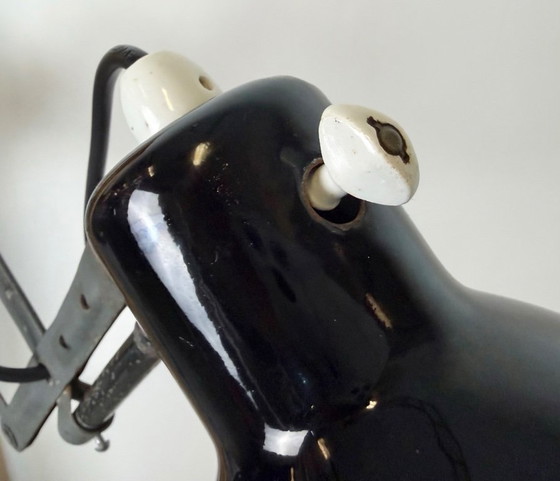 Image 1 of Industrial Black Enamel Scissor Wall Lamp, 1950s