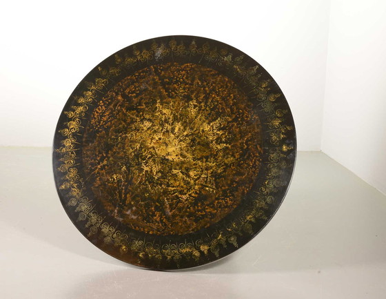 Image 1 of Distinguished Handpainted Large Coffee Table by Poul Cadovius & Designed by Susanne Fjeldsøe Mygge for Cado, Denmark, 1970s