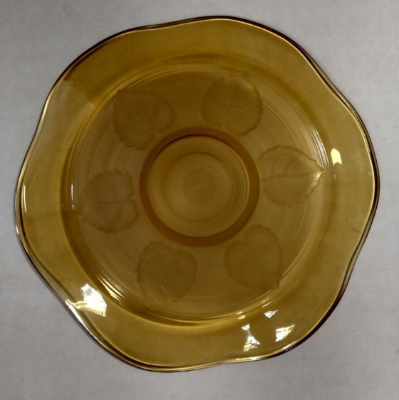 Image 1 of motivo a foglia di ciotola color ambra