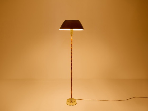 Image 1 of Lisa Johansson-Pape Ihanne Floor Lamp Brass Leather 1950