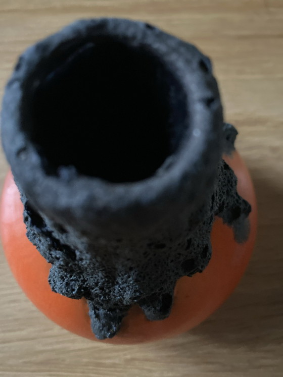 Roth Keramik Fat Lava Vaas Jaren 60 Design, Vazen, Keramiek, Zwart (foto 3 van 7)