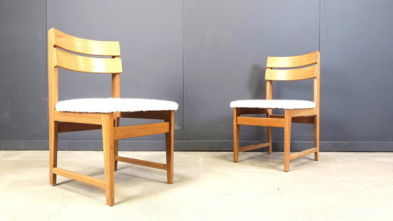 Image 1 of Vintage Brutalistische Eetkamerstoelen Set van 6 - jaren 1970