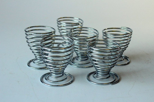 6 portauova a spirale in acciaio inossidabile - Vintage