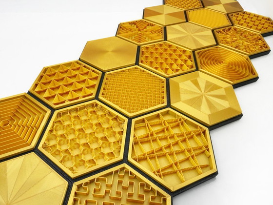 Image 1 of Miel doré - ensemble de 3 tableaux muraux