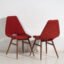Sedie stile vintage rosso bordeaux (c.1950). Set di 2 pezzi #3 – Sedie da pranzo, Wood (photo 10 of 40)