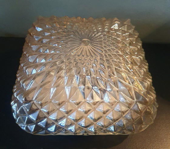 Image 1 of Lampe de plafond et applique murale vintage avec pointes en diamant nacrées,