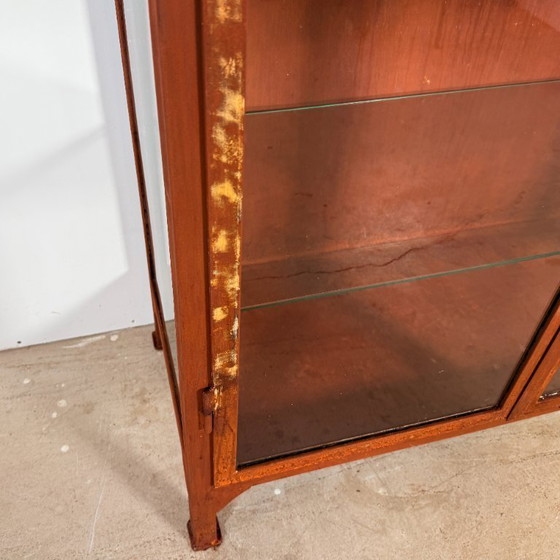 Image 1 of Vintage man cave doctor's display case with rust treatment