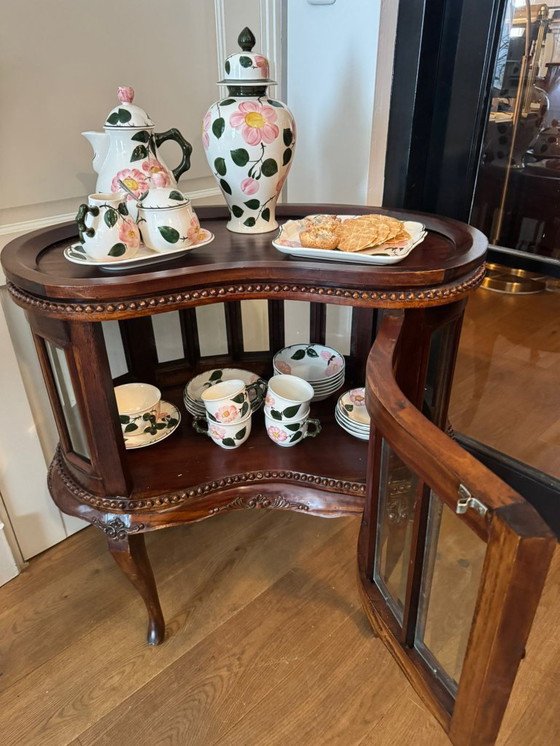 Image 1 of Mahogany Tea Cabinet Display Cabinet Faceted - Flamant