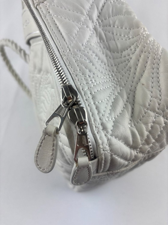 Image 1 of Balenciaga Blanket vierkante tas van wit leer met bloemenprint