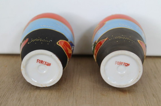 Lot de 2 Vases Satsuma Japonais Vintage – Années 60 – Porcelain (photo 10 of 11)