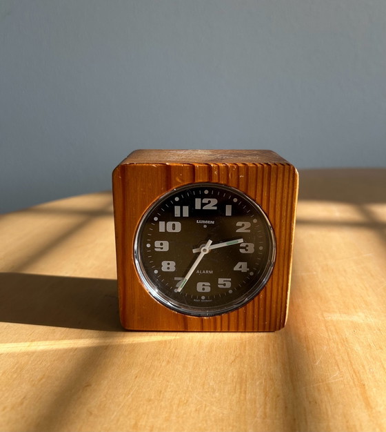 Réveil vintage Lumen en bois, Pendules, Métal, Plastique, Noir (photo 2 sur 5)