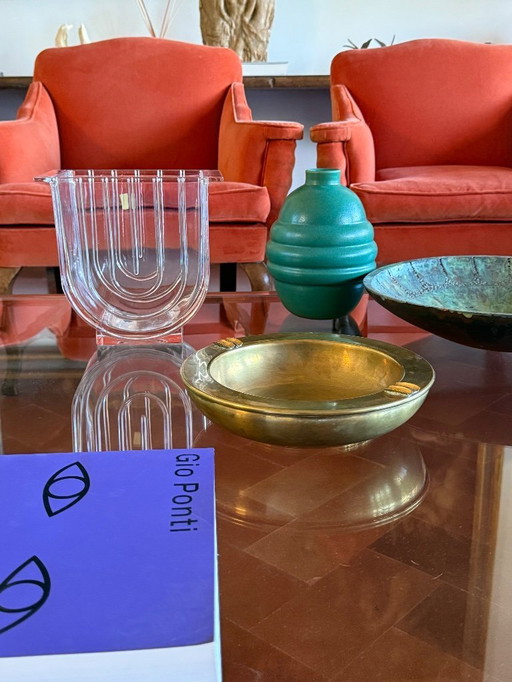 Mid-century modern large brass ashtray, Italy 1950s