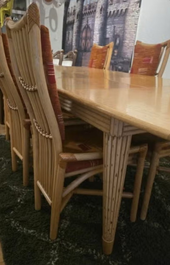 Image 1 of dining room set - Flechtatelier Schütz rattan/reed style