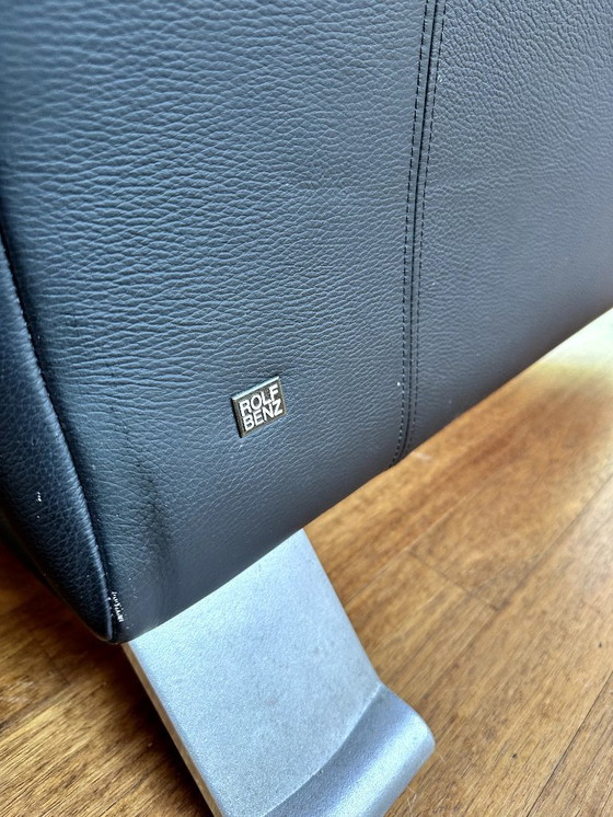 Image 1 of Divano di design a 3 posti Rolf Benz 322 Club Sofa in pelle nera