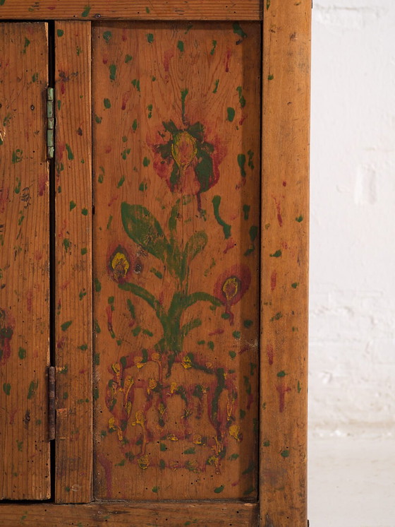 Antique kitchen cabinet with floral details (c.1920) #7 – Storage cabinet, Rustic (photo 26 of 40)