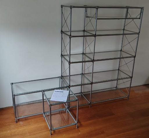 Vintage wandkast met 2 bijzettafels (Ikea Laxvik)