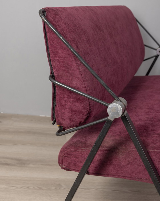 Image 1 of Divano vintage anni '70 in tessuto bordeaux Formanova design