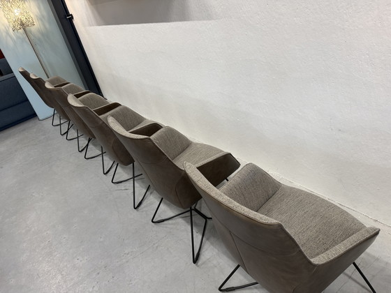 Image 1 of 6 De Toekomst Quinty chaise de salle à manger tissu cuir