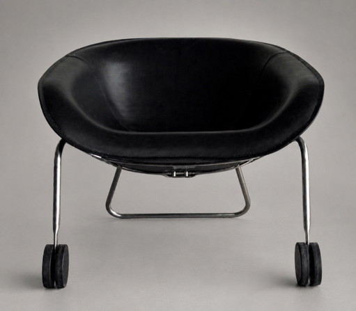 Sillón B&B Italia Mart. Diseño de Antonio Citterio, 2003. – fauteuils, Chrome, Leather